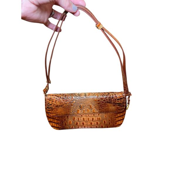 Brahmin Crocodile Embossed Daria Ombre Y2K Baguette Shoulder Bag - Picture 4 of 13